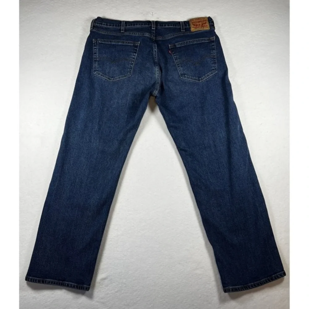 Levis 505 Regular Fit Dark‎ Wash Straight Leg Jeans Mens 38x30 Blue Denim